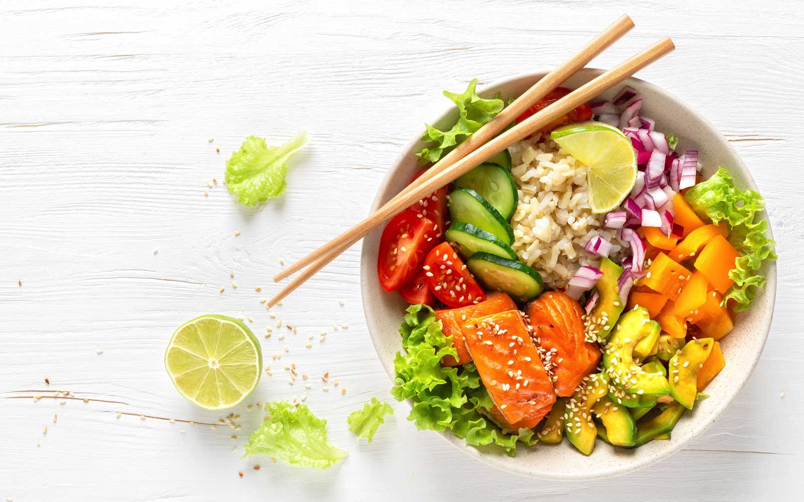 Lachs-Avocado-Bowl